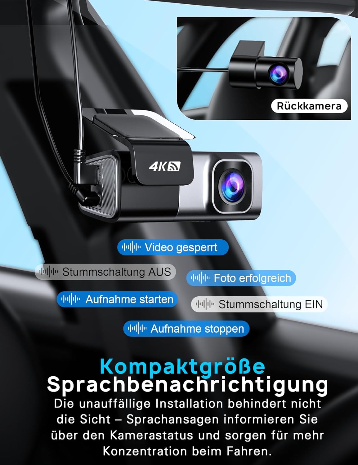 Dashcam Auto Kamera 180° / 360° Sicherheitskamera mit 24/7 Aufnahme & professionellem Einbau