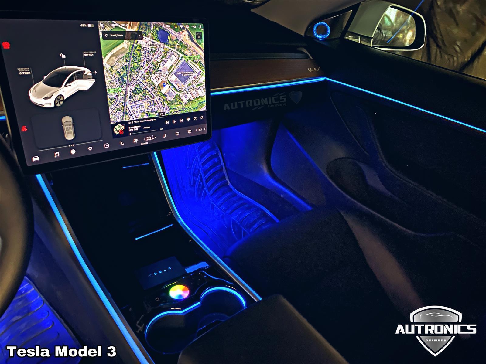 LED Dynamische- Ambientebeleuchtung Nachrüsten – Premium Innenraumlicht für Tesla Model 3 & Model Y