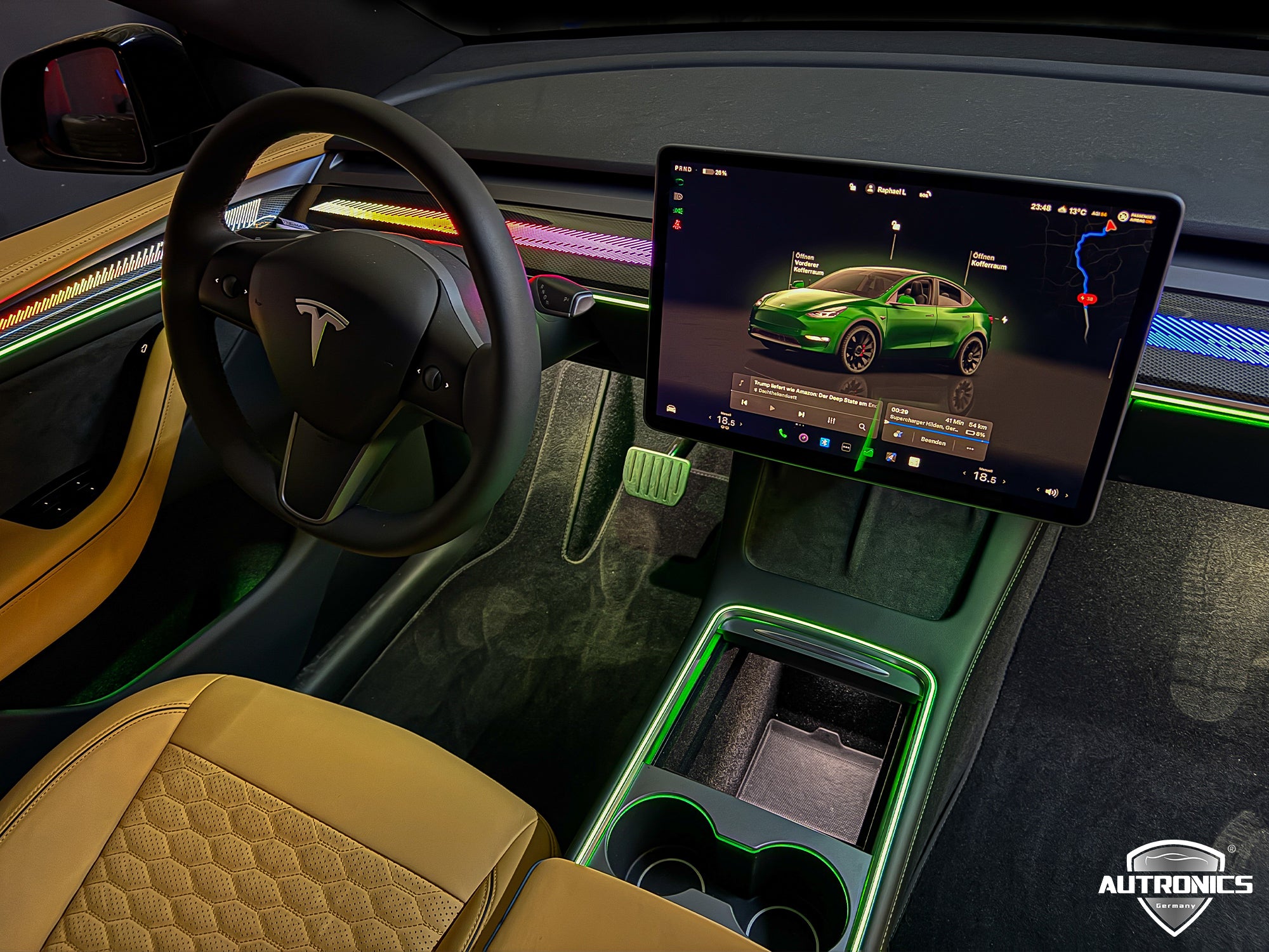 LED Dynamische- Ambientebeleuchtung Nachrüsten – Premium Innenraumlicht für Tesla Model 3 & Model Y