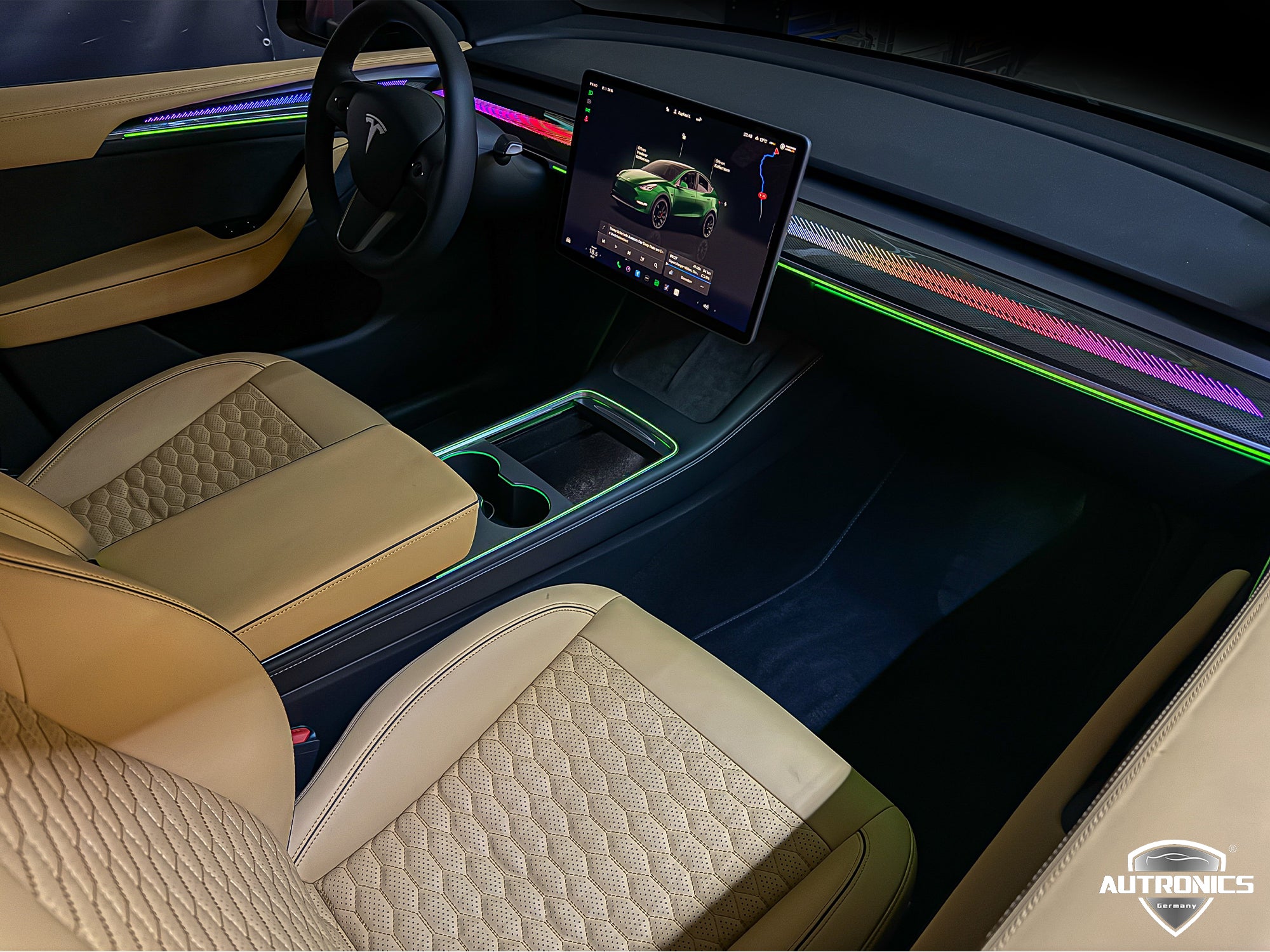 LED Dynamische- Ambientebeleuchtung Nachrüsten – Premium Innenraumlicht für Tesla Model 3 & Model Y