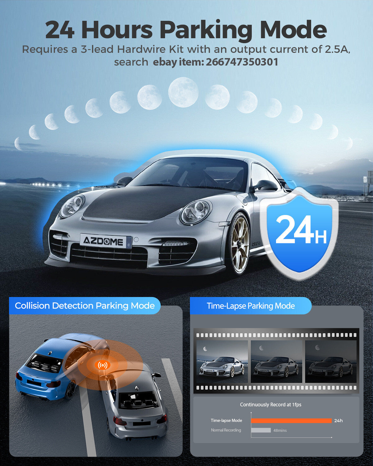 Dashcam Auto Kamera 180° / 360° Sicherheitskamera mit 24/7 Aufnahme & professionellem Einbau