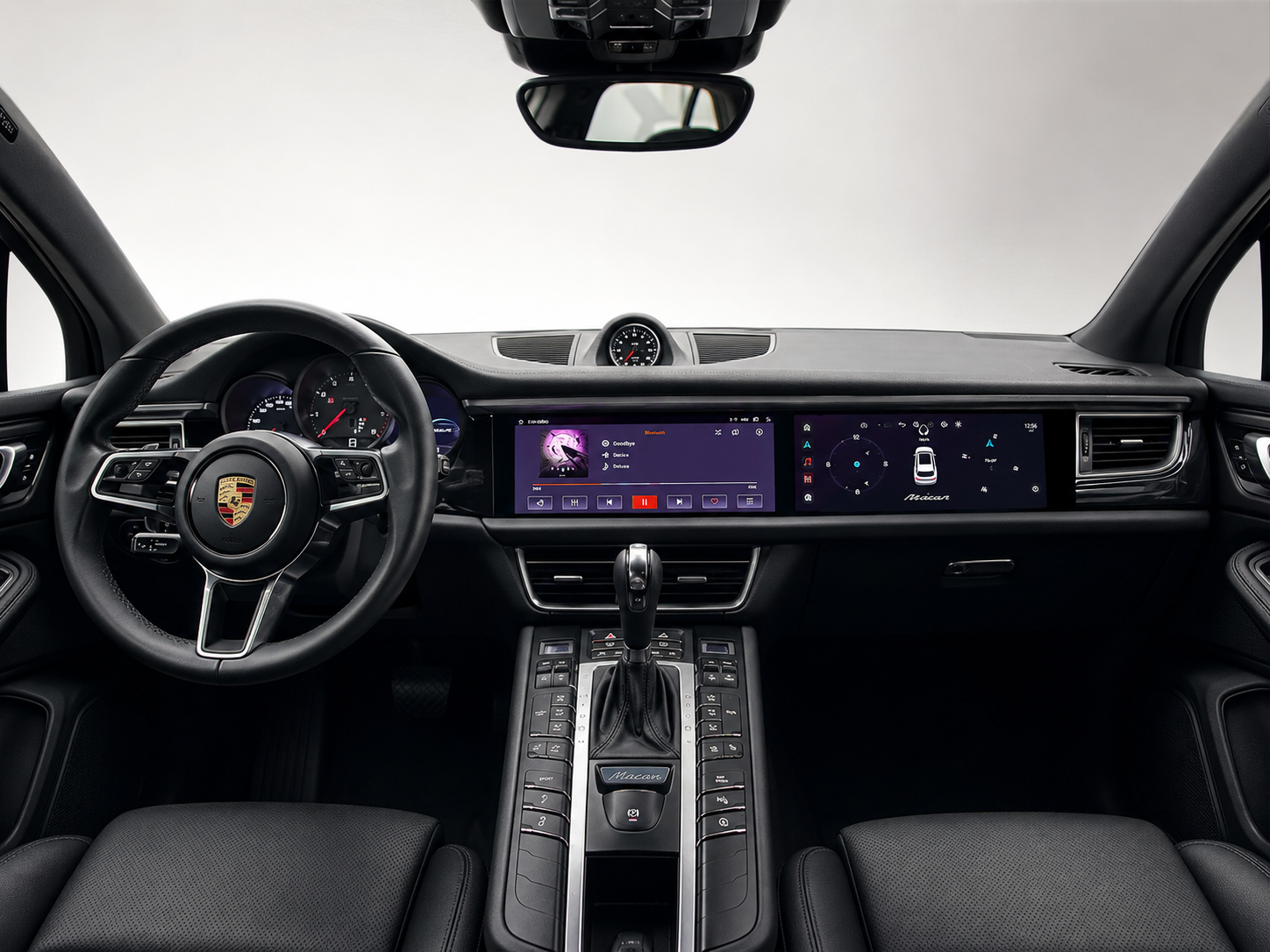 Android 13 Dual-Widescreen Display Nachrüstung – 12,3" Full HD CarPlay Android Auto Navigation Multimedia System 8GB RAM 128GB ROM passend für Porsche Panamera Cayenne Macan inkl. Profi-Einbau