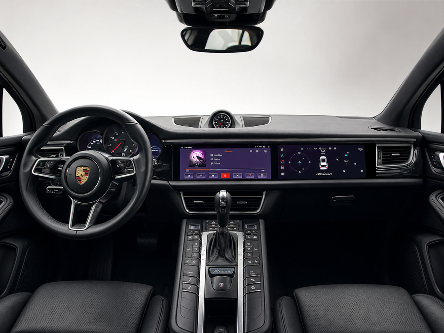 Android 13 Dual-Widescreen Display Nachrüstung – 12,3" Full HD CarPlay Android Auto Navigation Multimedia System 8GB RAM 128GB ROM passend für Porsche Panamera Cayenne Macan inkl. Profi-Einbau