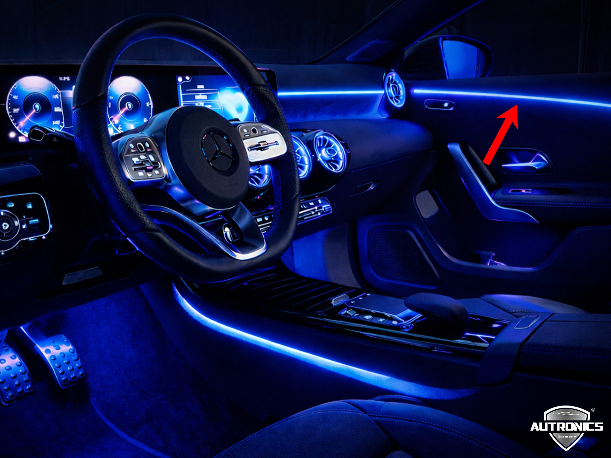 Ambientebeleuchtung Nachrüsten für Mercedes A-Klasse & CLA W177/W118 – LED Innenraumlicht Set