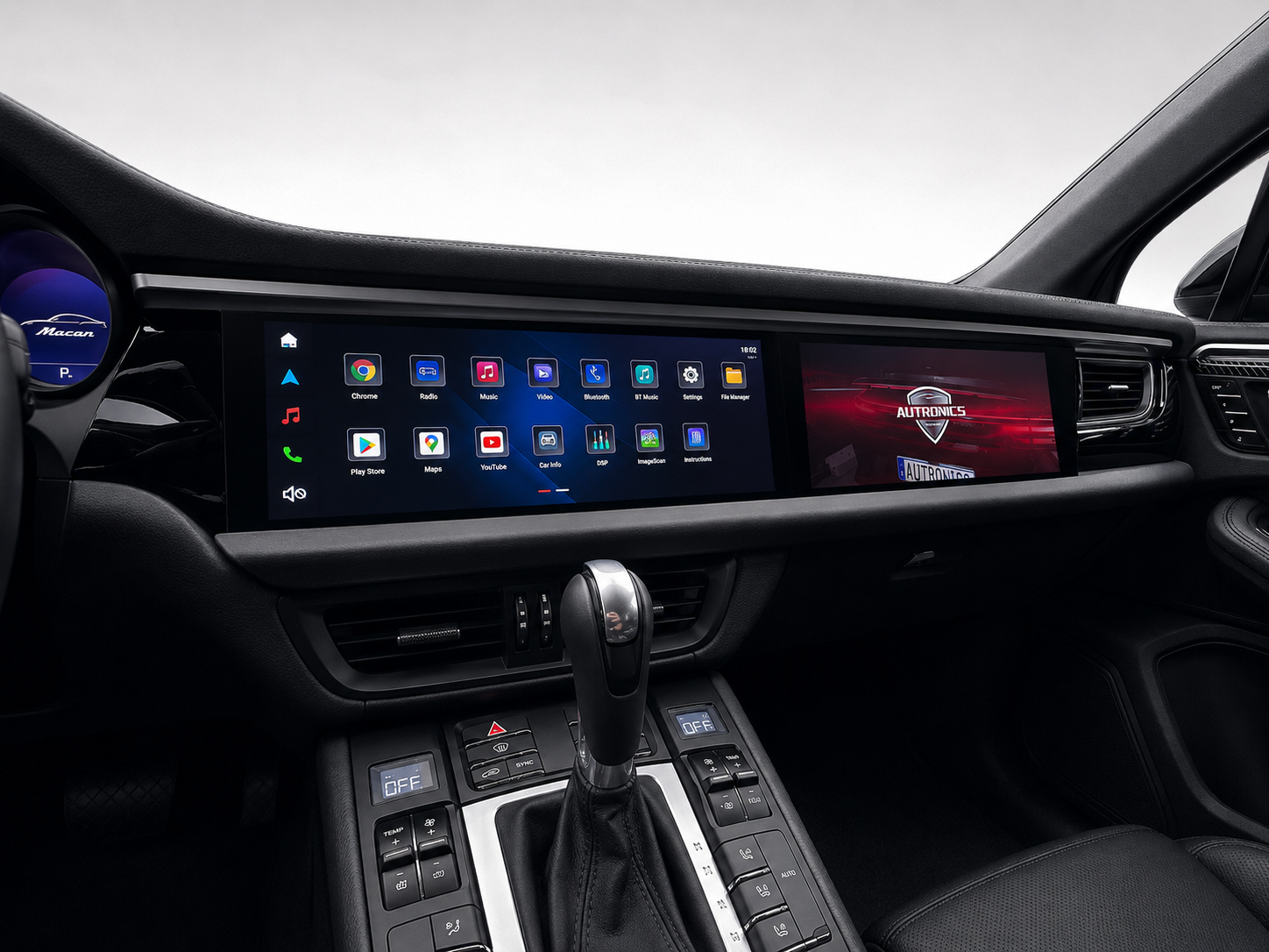 Android 13 Dual-Widescreen Display Nachrüstung – 12,3" Full HD CarPlay Android Auto Navigation Multimedia System 8GB RAM 128GB ROM passend für Porsche Panamera Cayenne Macan inkl. Profi-Einbau