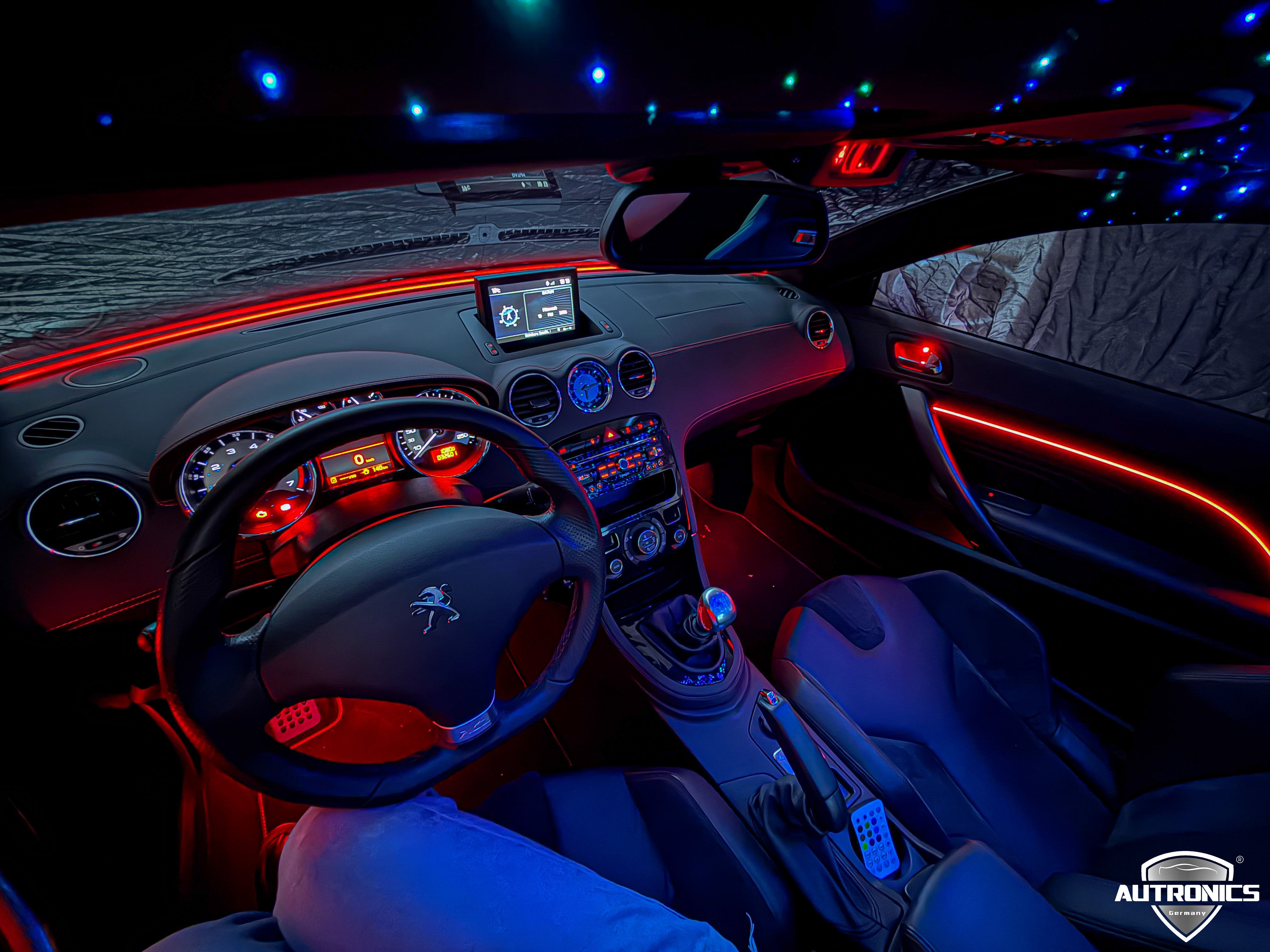 Ambientebeleuchtung Nachrüstung Peugeot RCZ R RGB LED Dynamische Innenraumbeleuchtung inkl. Profi Einbau