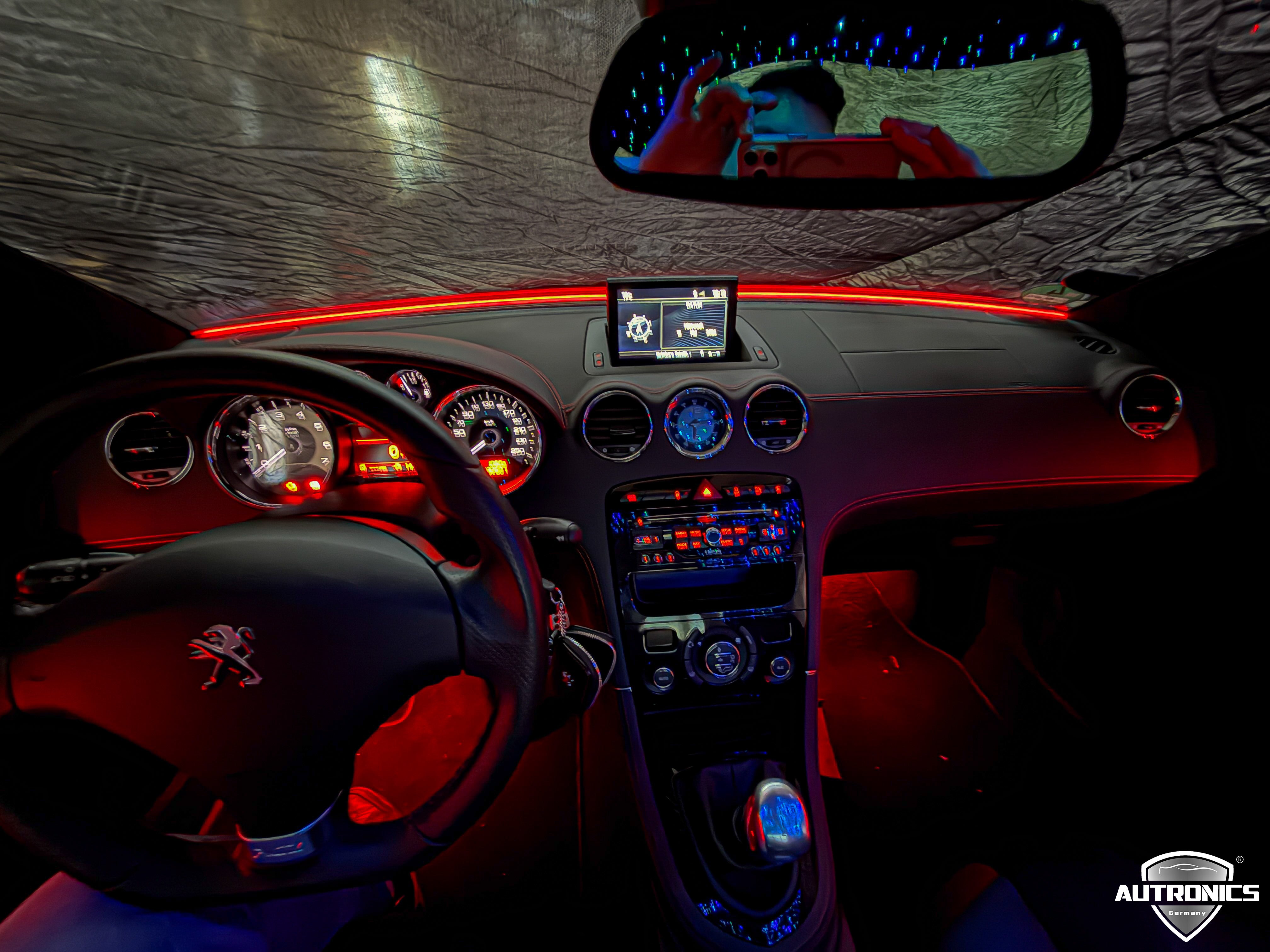 Ambientebeleuchtung Nachrüstung Peugeot RCZ R RGB LED Dynamische Innenraumbeleuchtung inkl. Profi Einbau