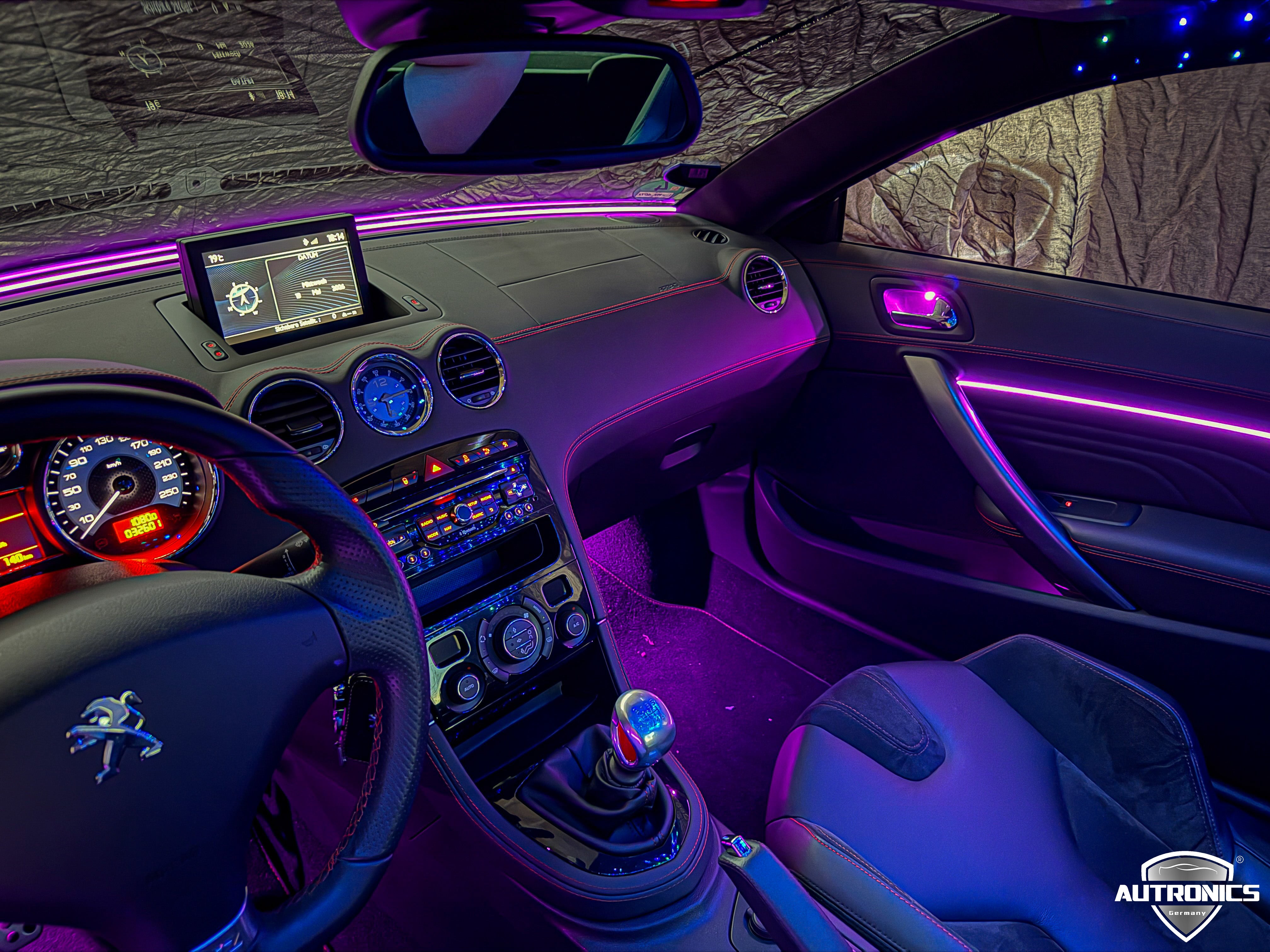 Ambientebeleuchtung Nachrüstung Peugeot RCZ R RGB LED Dynamische Innenraumbeleuchtung inkl. Profi Einbau