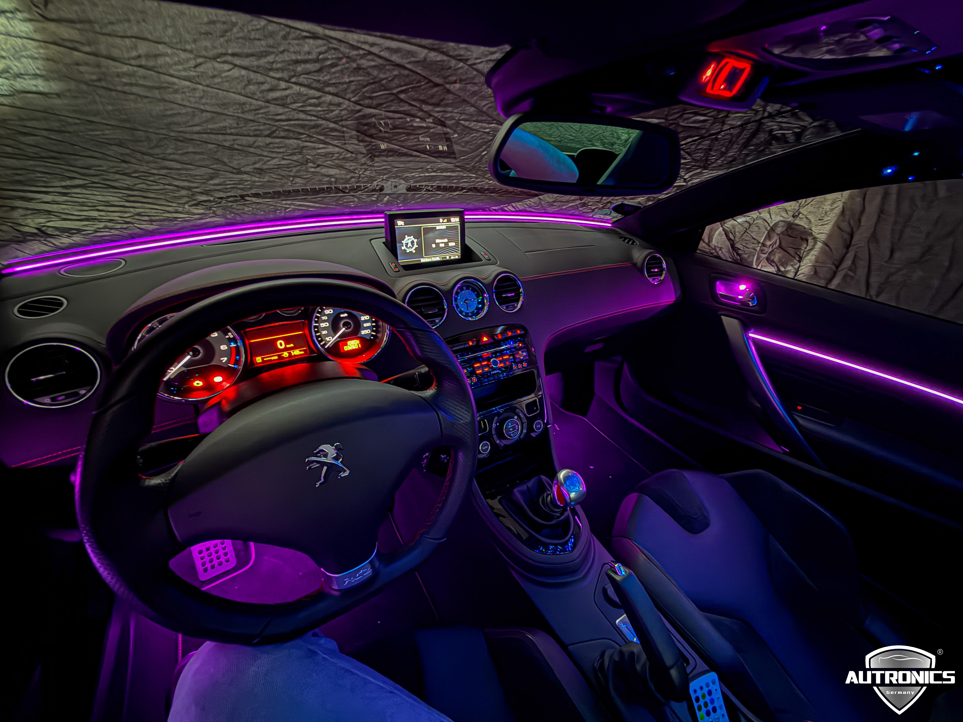 Ambientebeleuchtung Nachrüstung Peugeot RCZ R RGB LED Dynamische Innenraumbeleuchtung inkl. Profi Einbau