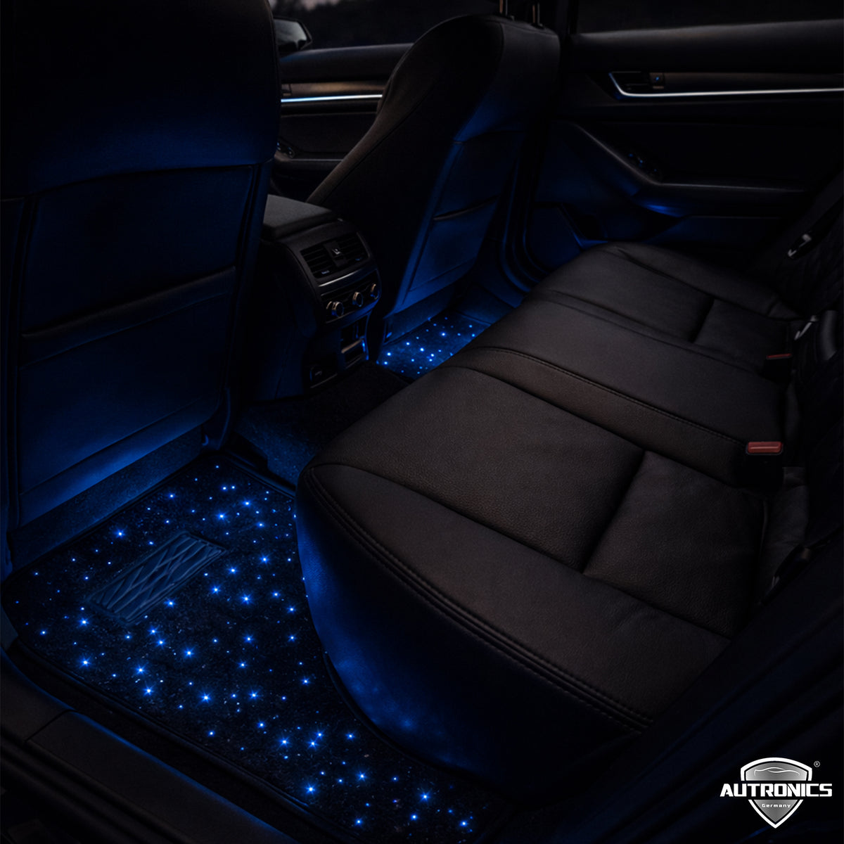 LED Sternenhimmel Fußmatten Umbau Service – RGB Auto Fußraumbeleuchtung 64 Farben App & Fernbedienung Universal Fahrzeug Starfloor Nachrüstung