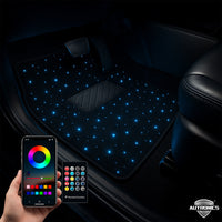 LED Auto Fußmatten mit Sternenhimmel-Effekt Universelle RGB LED Fußraumbeleuchtung für alle Fahrzeuge 64 Farben App- & Fernbedienung Starfloor by Autronics