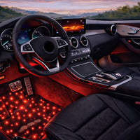 LED Sternenhimmel Fußmatten Umbau Service – RGB Auto Fußraumbeleuchtung 64 Farben App & Fernbedienung Universal Fahrzeug Starfloor Nachrüstung