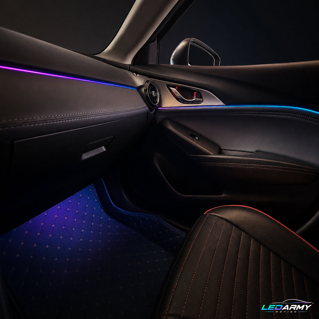 Dynamische RGB LED Ambientebeleuchtung Nachrüstung für Mazda CX-3 inkl. Profi-Einbau