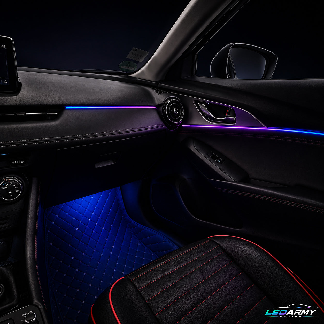 Dynamische RGB LED Ambientebeleuchtung Nachrüstung für Mazda CX-3 inkl. Profi-Einbau