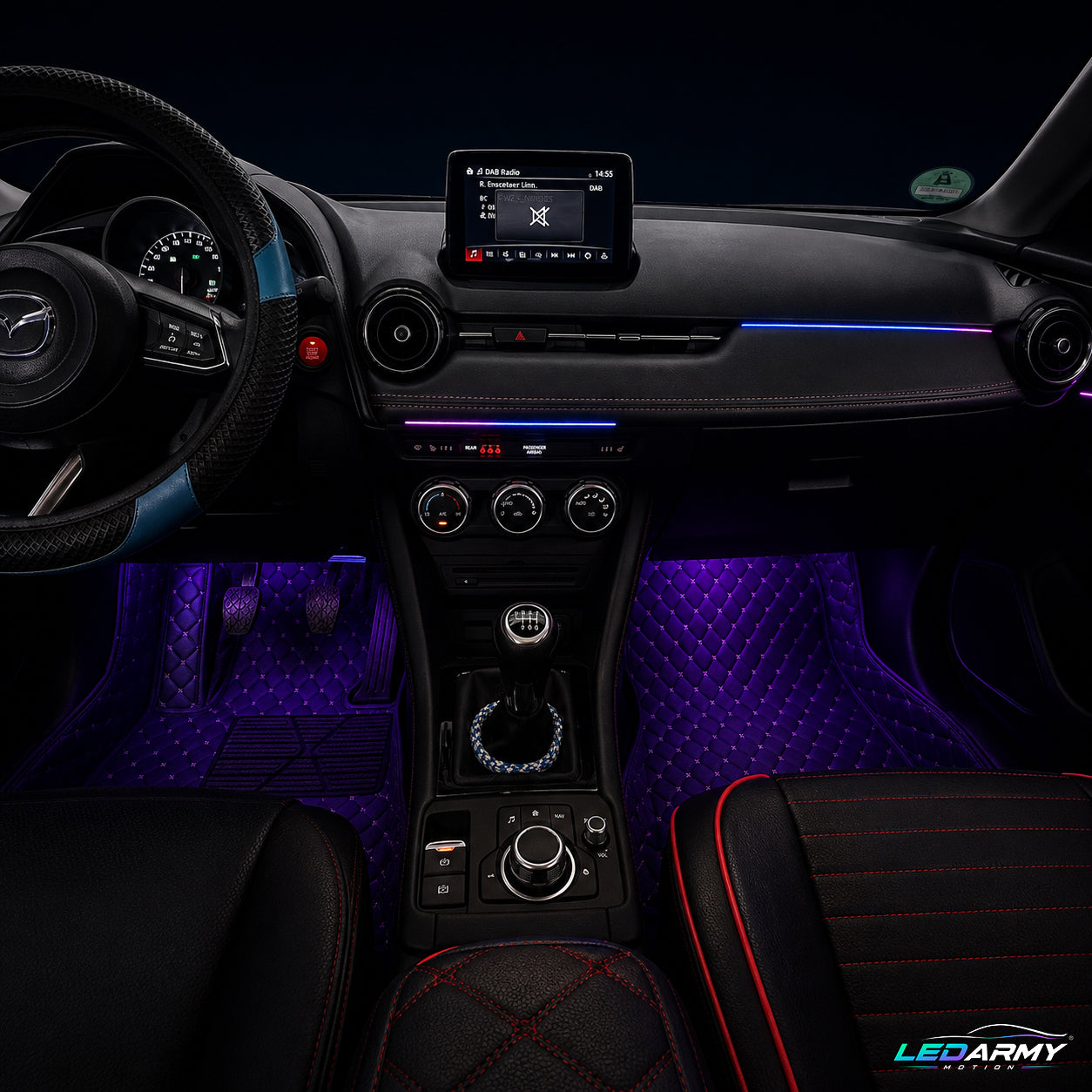 Dynamische RGB LED Ambientebeleuchtung Nachrüstung für Mazda CX-3 inkl. Profi-Einbau