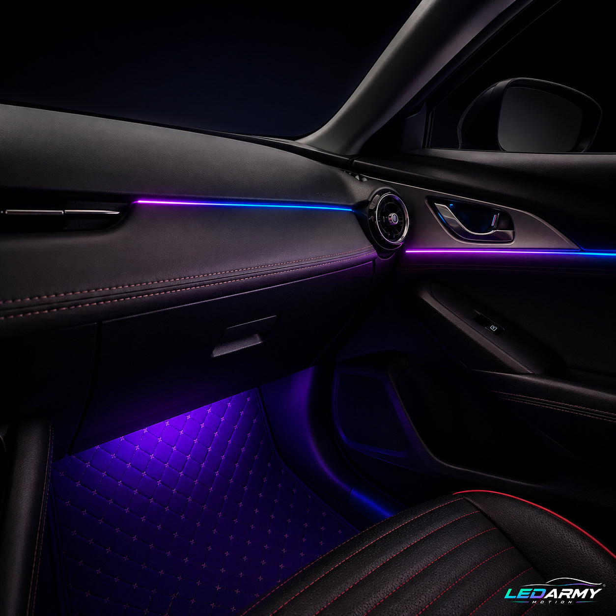 Dynamische RGB LED Ambientebeleuchtung Nachrüstung für Mazda CX-3 inkl. Profi-Einbau