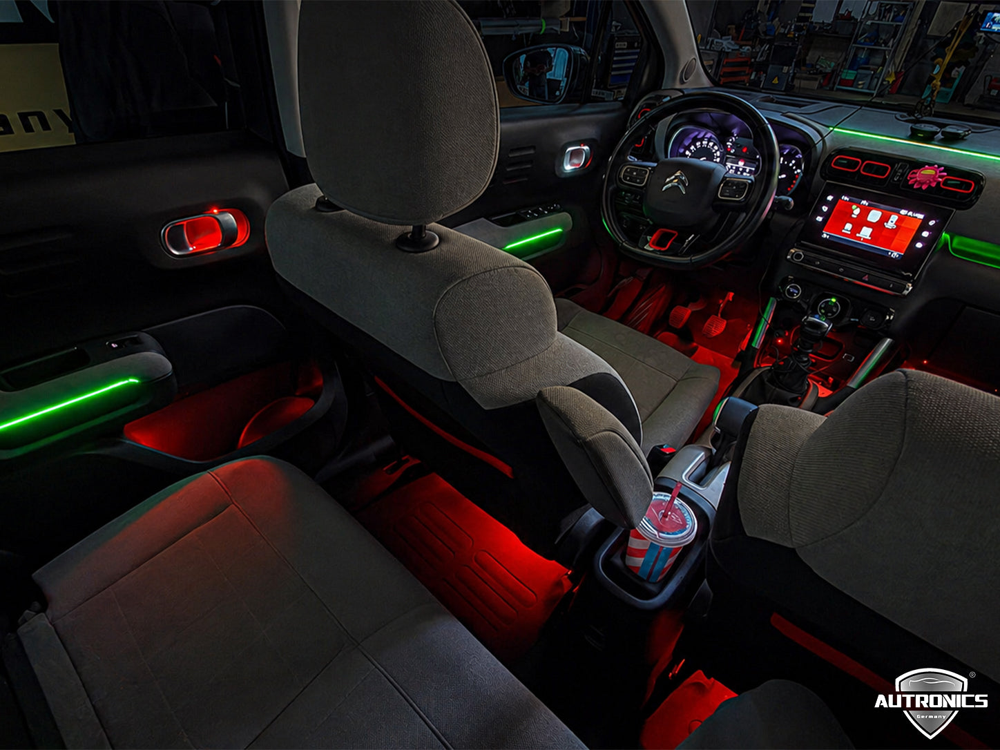 Citroen C3 Ambientebeleuchtung Nachrüstung RGB LED – Dynamische Innenraumbeleuchtung mit App Steuerung inkl. Einbau
