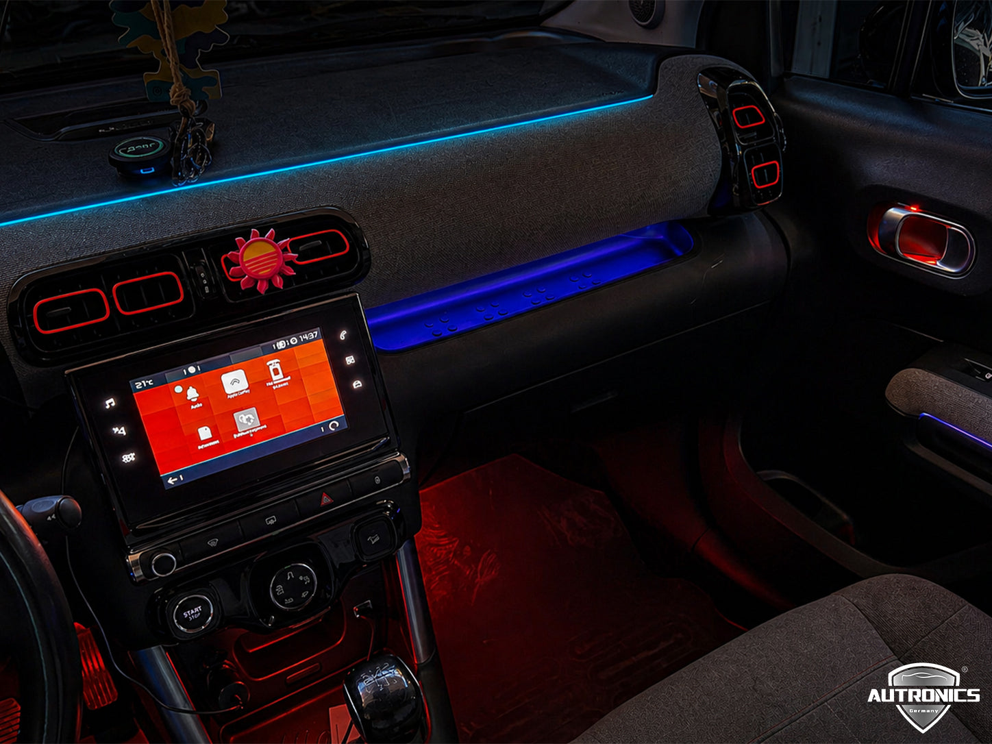 Citroen C3 Ambientebeleuchtung Nachrüstung RGB LED – Dynamische Innenraumbeleuchtung mit App Steuerung inkl. Einbau
